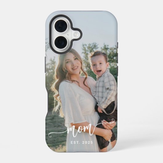 Aangepaste foto en tekst gepersonaliseerd iPhone 16 hoesje (Achterkant)