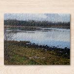 Aangepaste foto en tekst gepersonaliseerd landscha legpuzzel<br><div class="desc">Deze puzzel is afgedrukt met een vredige scène van een Iers landschap. Het is aanpasbaar,  zodat u uw foto kunt uploaden en jouw namen of inspirerend prijsopgave kunt toevoegen,  waardoor dit een persoonlijk geschenk of aandenken is.</div>