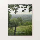 Aangepaste foto en tekst gepersonaliseerd landscha legpuzzel (Verticaal)