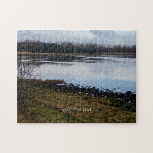 Aangepaste foto en tekst gepersonaliseerd landscha legpuzzel (Horizontaal)