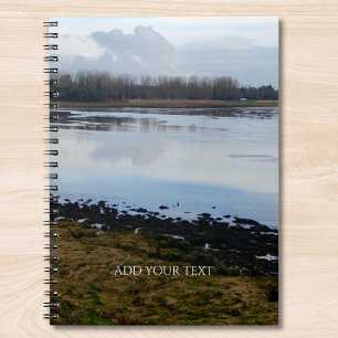 Aangepaste foto en tekst gepersonaliseerd landscha notitieboek