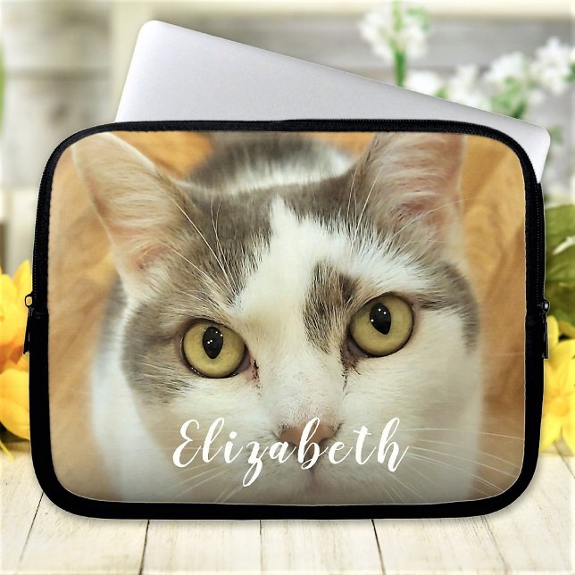 Aangepaste foto en tekst gepersonaliseerd laptop sleeve (Creator heeft geüpload)