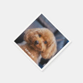 Aangepaste foto en tekst gepersonaliseerd servet (Hoek)