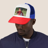 Aangepaste foto en tekst gepersonaliseerd trucker pet (In situ)