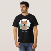 Aangepaste Foto en Tekst Gepersonaliseerd Zwart T- T-shirt (Voorkant volledig)