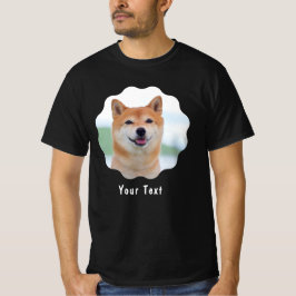 Aangepaste Foto en Tekst Gepersonaliseerd Zwart T- T-shirt