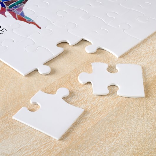 Aangepaste foto en tekst Gepersonaliseerde kleurri Legpuzzel (Zijkant)