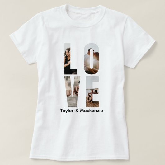 Aangepaste Foto en Tekst Gepersonaliseerde LIEFDE T-shirt (Design voorkant)