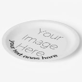 aangepaste foto en tekst gepersonaliseerde partij  papieren bordje (Gekanteld)