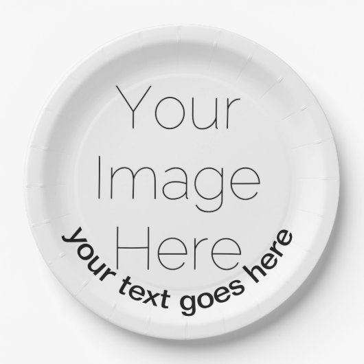 aangepaste foto en tekst gepersonaliseerde partij  papieren bordje (Voorkant)