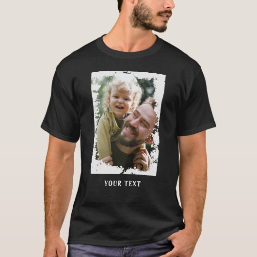 Aangepaste foto en tekst gepersonaliseerde T-shirt (Voorkant)