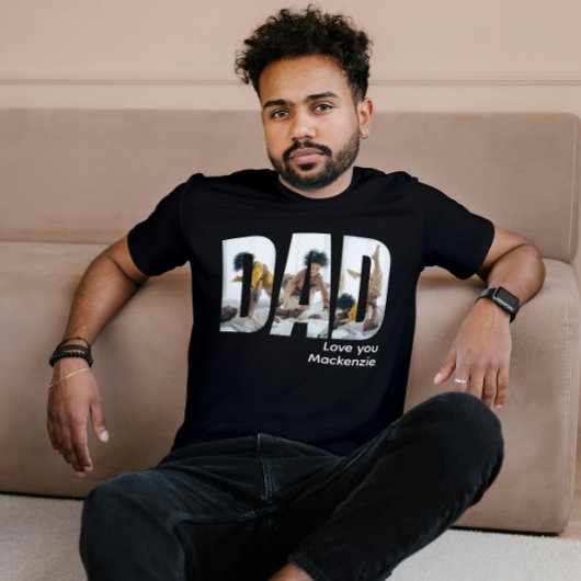Aangepaste foto en tekst Gepersonaliseerde vader T-shirt