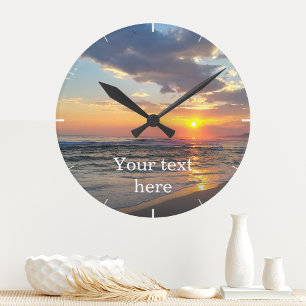 Aangepaste foto en tekst gepersonaliseerde wandklo ronde klok