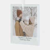 Aangepaste foto en tekst glas ornament (Voorkant links)