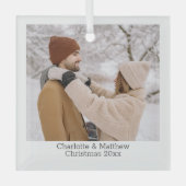 Aangepaste foto en tekst glas ornament (Voorkant)