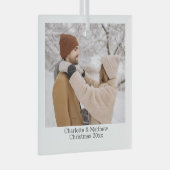 Aangepaste foto en tekst glas ornament (Voorkant Rechts)