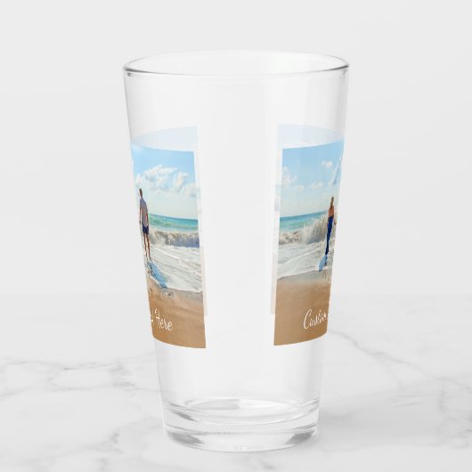 Aangepaste foto en tekst glas uw eigen ontwerp (Rechts)