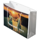 Aangepaste foto en tekst groot cadeauzakje (Voorkant Gekanteld)