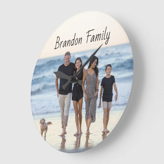 Aangepaste foto en tekst grote klok (Hoek)