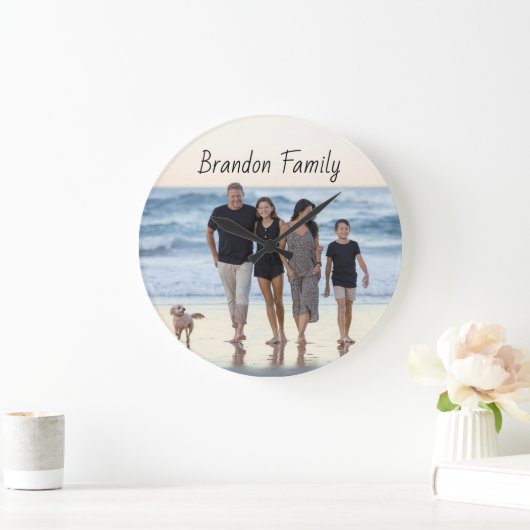 Aangepaste foto en tekst grote klok (Huis)