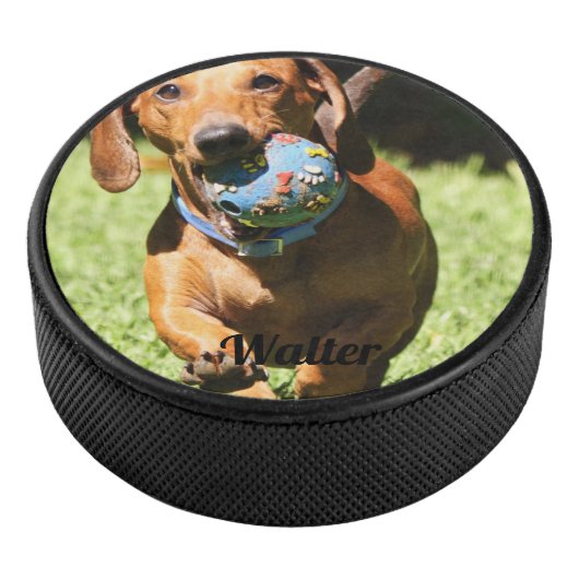 Aangepaste foto en tekst hockey puck (3/4)