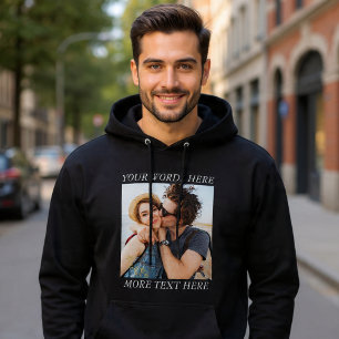 Aangepaste foto en tekst hoodie