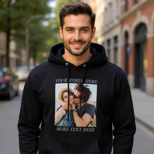 Aangepaste foto en tekst hoodie