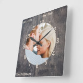 Aangepaste Foto en Tekst Houten Muur Klok (Hoek)