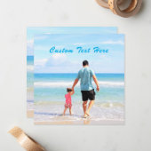 Aangepaste foto en tekst Kaart met uw eigen ontwer Notitiekaartje (Voorkant / Achterkant in situ)