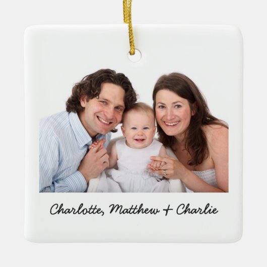 Aangepaste foto en tekst keramisch ornament (Voorkant)