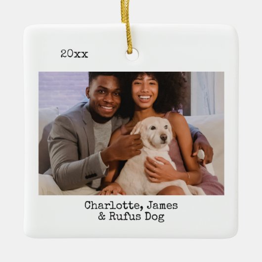 Aangepaste foto en tekst keramisch ornament (Voorkant)