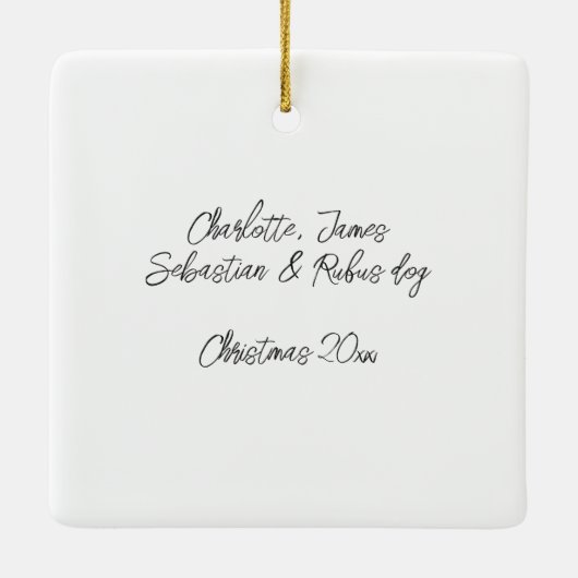 Aangepaste foto en tekst keramisch ornament (Achterkant)