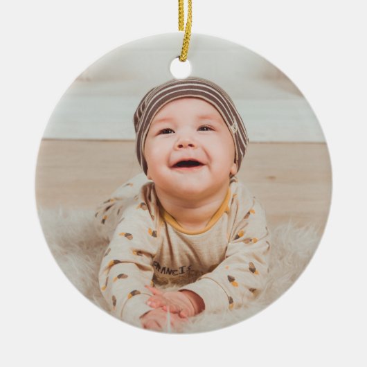 Aangepaste foto en tekst keramisch ornament (Voorkant)