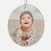 Aangepaste foto en tekst keramisch ornament (Links)