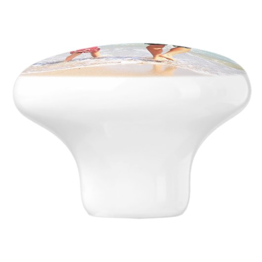 Aangepaste foto en tekst keramische knop uw eigen (Zijkant)