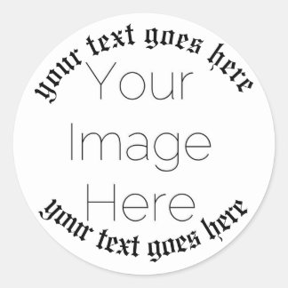 Aangepaste foto en tekst Kerk – Religieuze doop Ronde Sticker