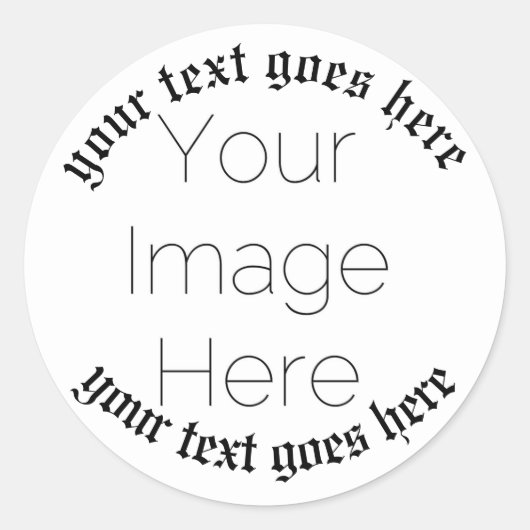 Aangepaste foto en tekst Kerk – Religieuze doop Ronde Sticker (Voorkant)