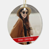 Aangepaste foto en tekst Kerstmis Keramisch Ornament (Links)