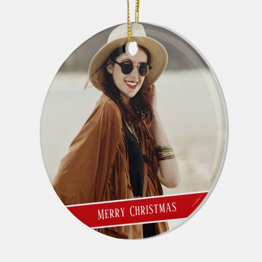 Aangepaste foto en tekst Kerstmis Keramisch Ornament (Links)