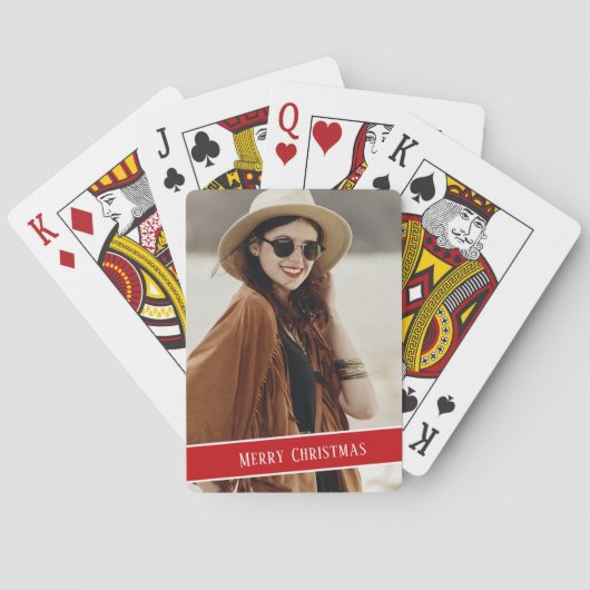 Aangepaste foto en tekst Kerstmis Pokerkaarten (Achterkant)