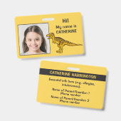 Aangepaste foto- en tekst-kinder-ID badge (Voor- en achterkant)