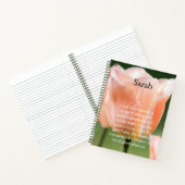 Aangepaste foto en tekst l Schuine roze tulpen Notitieboek (Binnen)