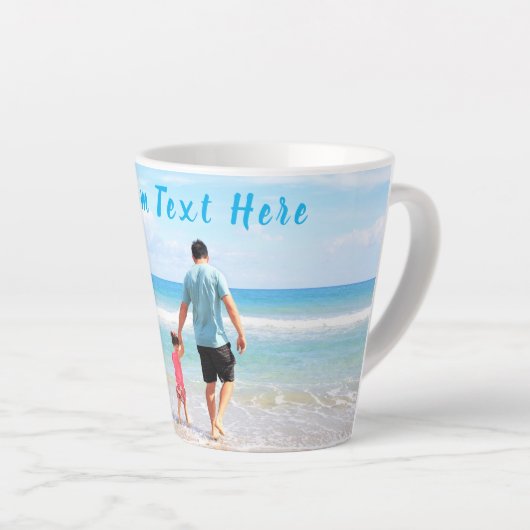 Aangepaste foto en tekst latte Mok ontwerp uw eige (Rechterhoek)