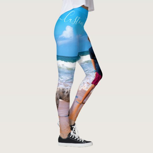 Aangepaste foto en tekst Leggings Uw eigen ontwerp (Rechts)