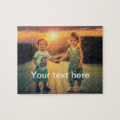 Aangepaste foto en tekst legpuzzel (Horizontaal)