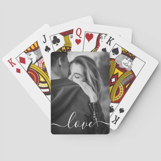 Aangepaste foto en tekst liefde script gepersonali pokerkaarten (Achterkant)