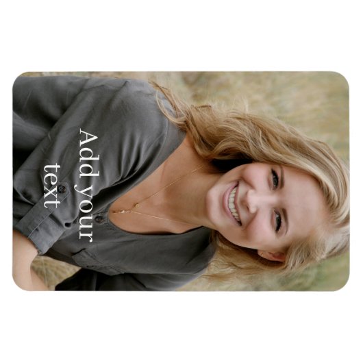 Aangepaste foto en tekst. magneet (Horizontaal)