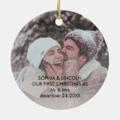Aangepaste foto en tekst Merry en Married Xmas Keramisch Ornament (Achterkant)