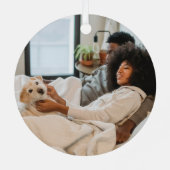 Aangepaste foto en tekst metalen ornament (Achterkant)