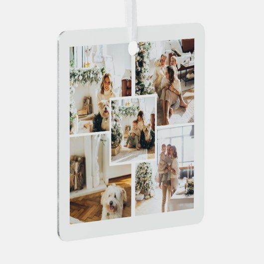 Aangepaste foto en tekst metalen ornament (Voorkant Rechts)